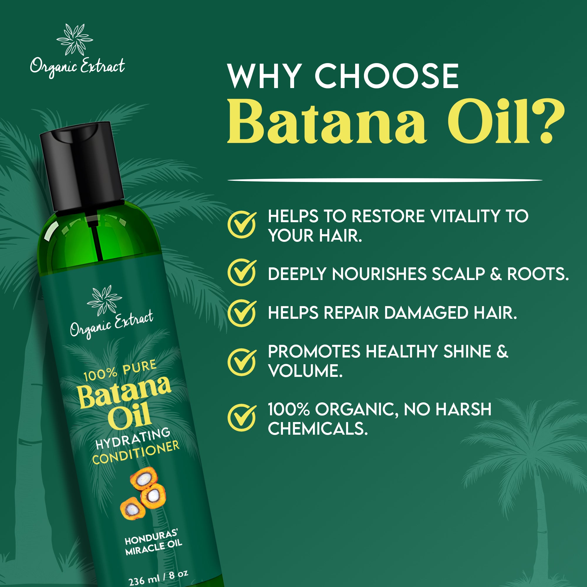 Organic Extract Batana Hair Conditioner 8 oz/ 236ml