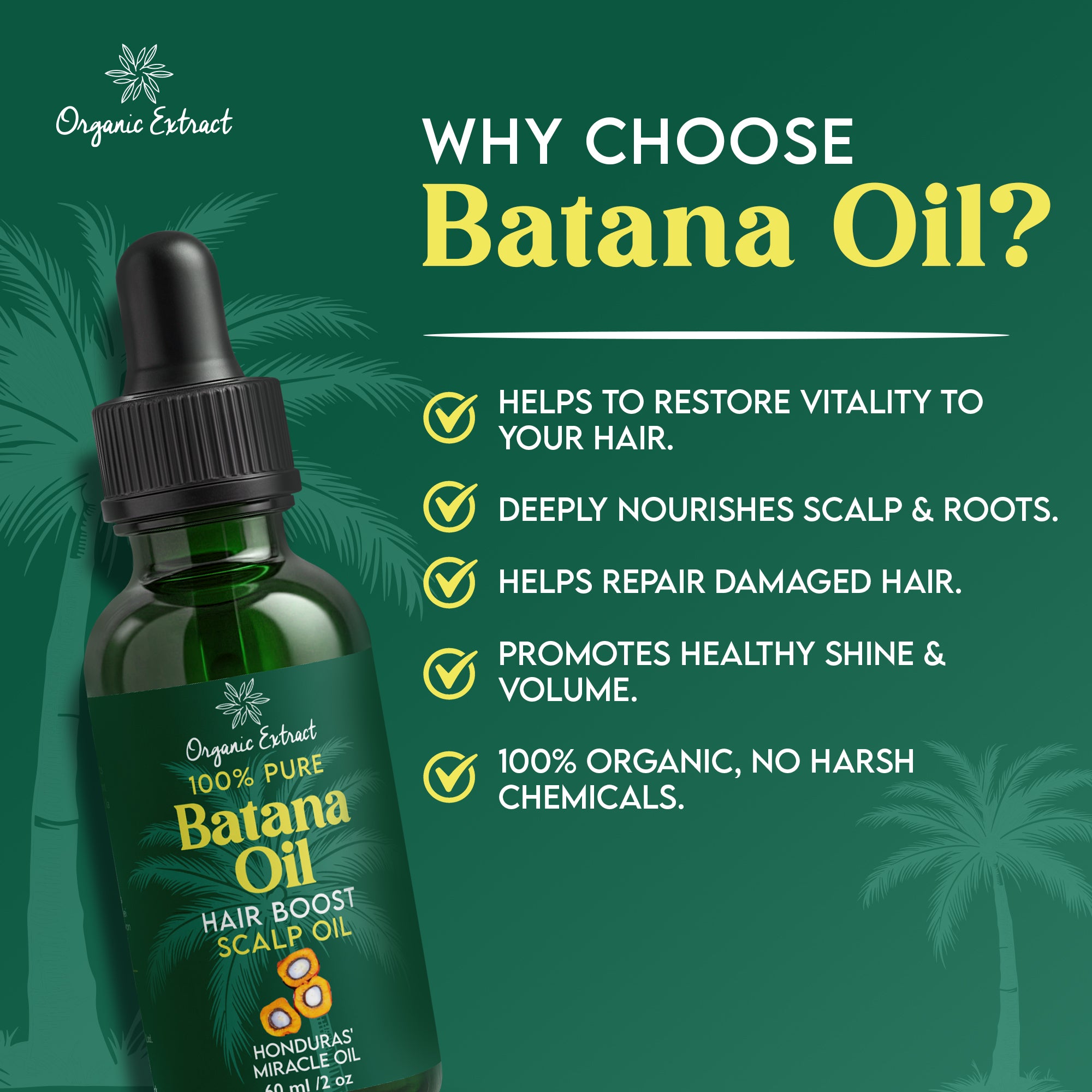 Organic Extract Batana Oil Hair Growth Scalp Oil 60ml / 2 fl oz