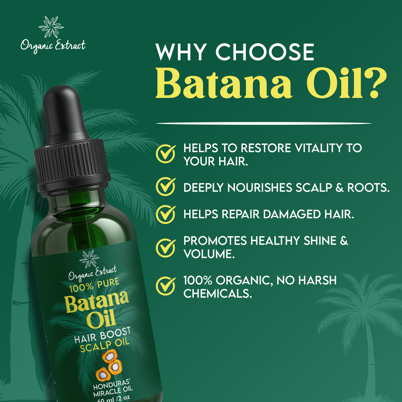 Organic Extract Batana Oil Hair Growth Scalp Oil 60ml / 2 fl oz