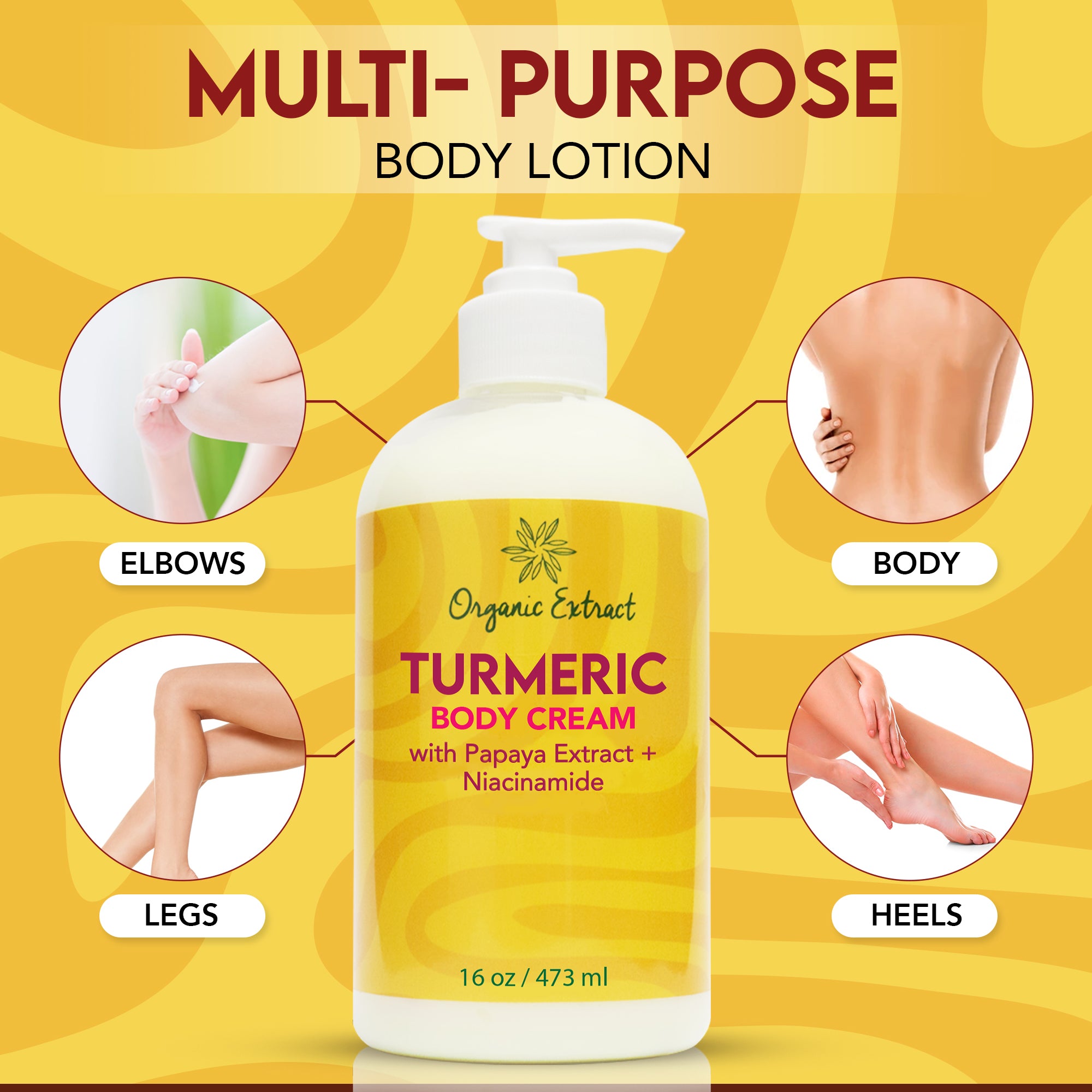Organic Extract Turmeric Body Lotion 12oz