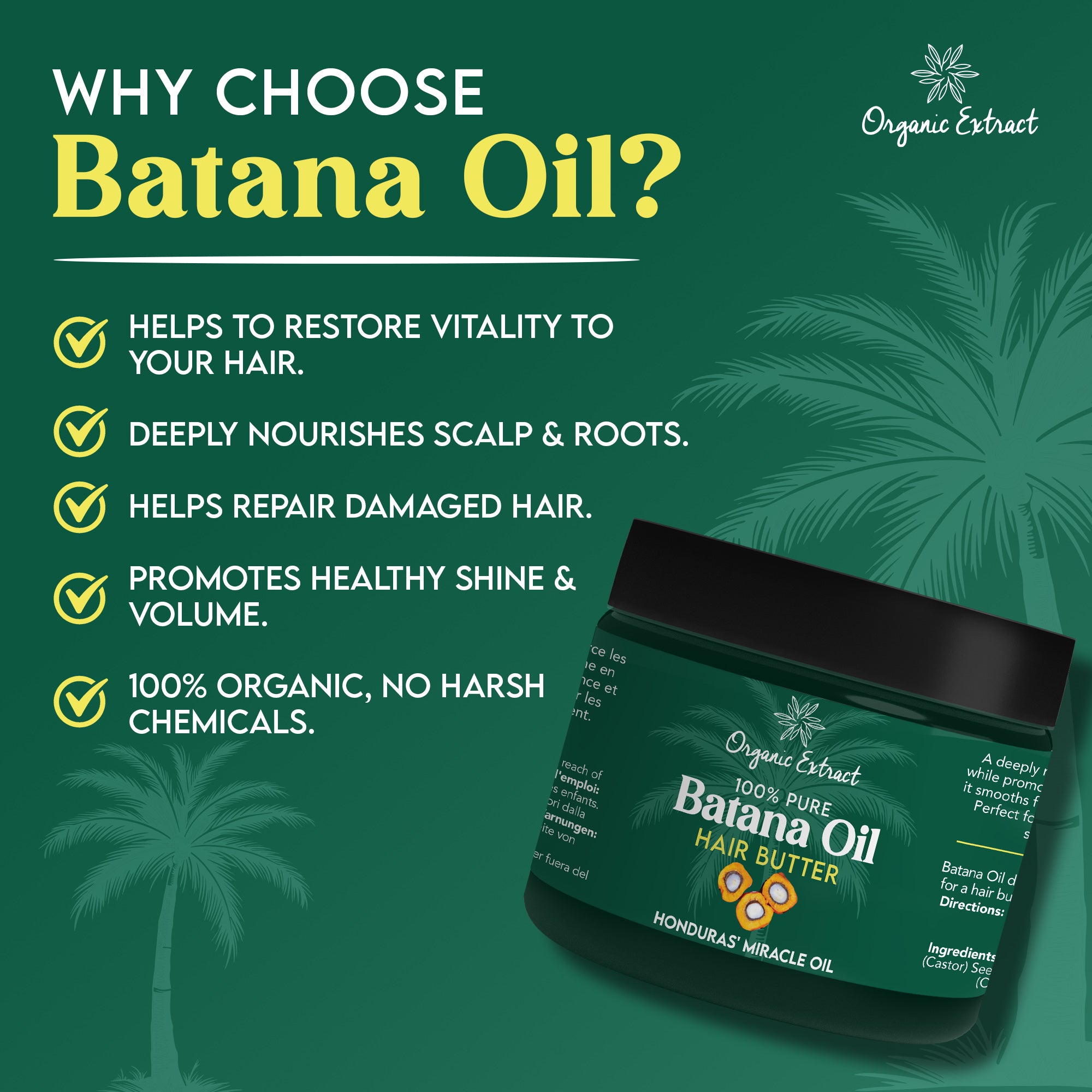 Organic Extract Batana Hair Butter 4 oz / 118ml