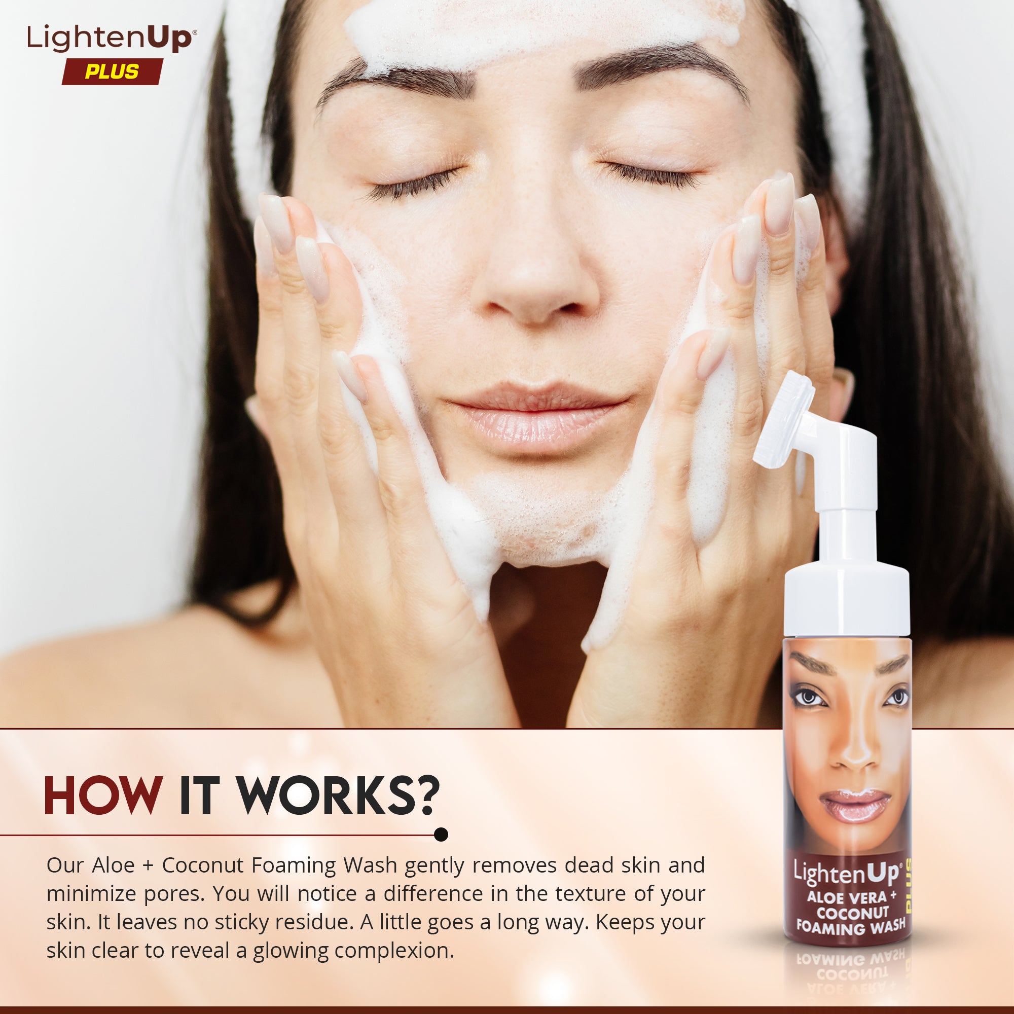 LightenUp Aloe Vera + Nettoyant Moussant Noix de Coco 150 ml