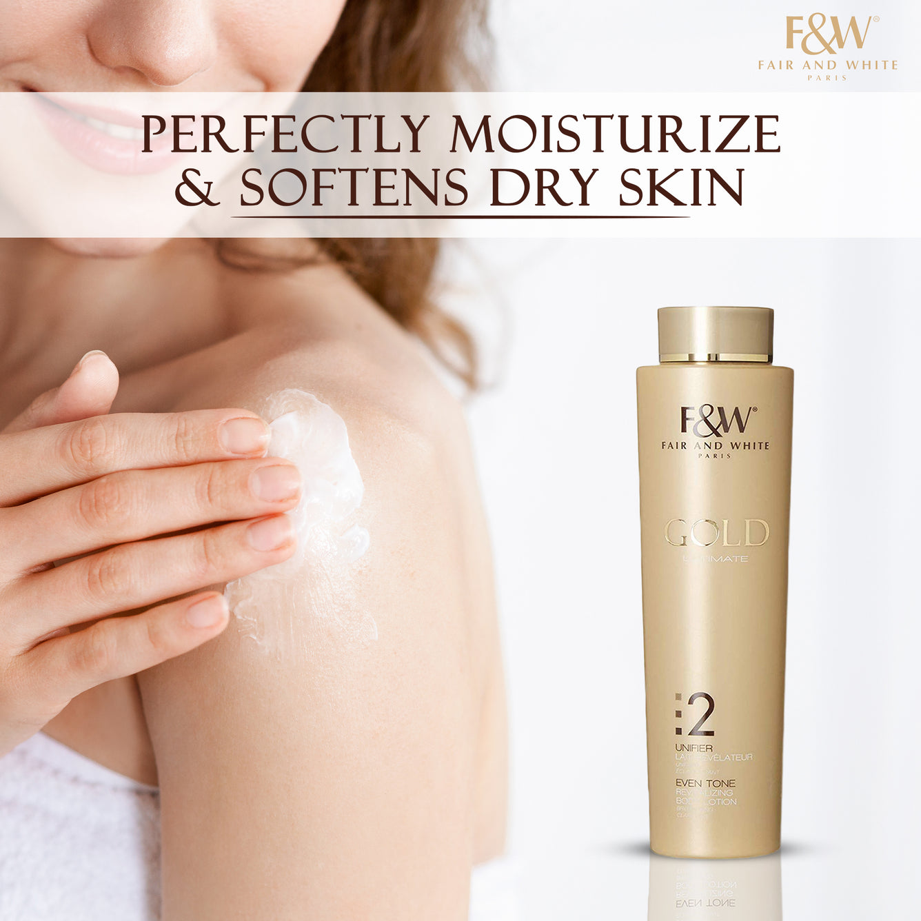 Fair and White 2: Gold Revitalizing Body Lotion - Flawless Skin - 500ml / 17.6 fl oz