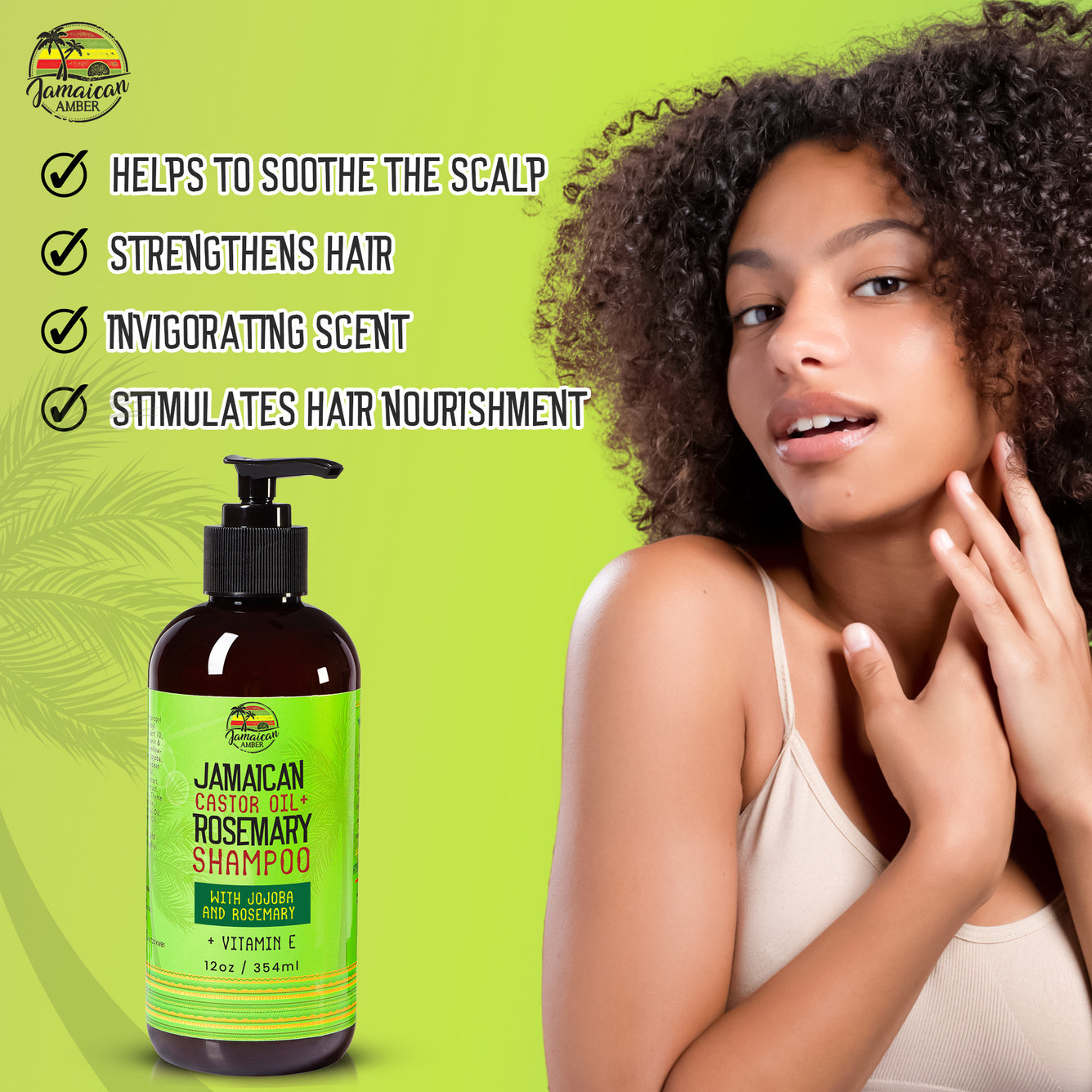 Shampoing jamaïcain Amber Romero 12oz