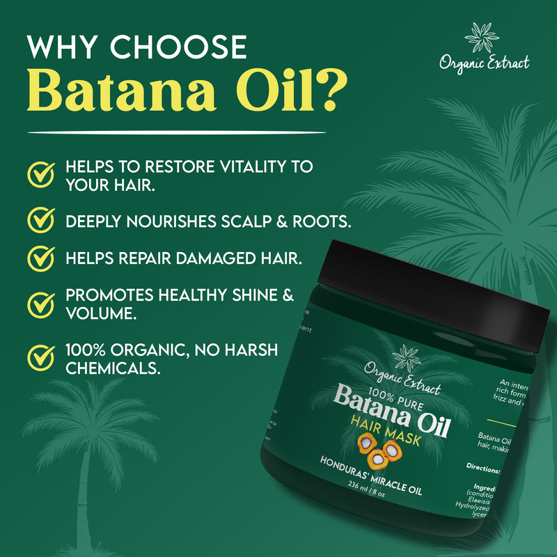Organic Extract Batana Hair Mask (Deep Conditioner) 8 oz/236ml