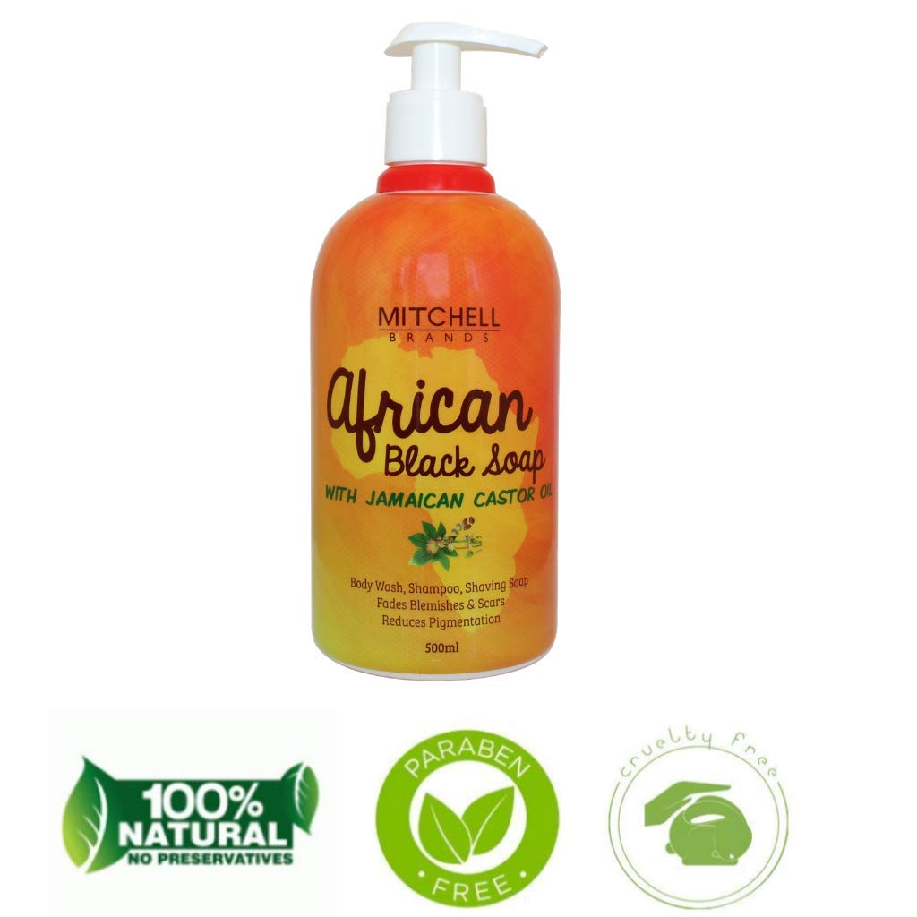 African Liquid Black Soap with Jamaican Castor Oil 500ml