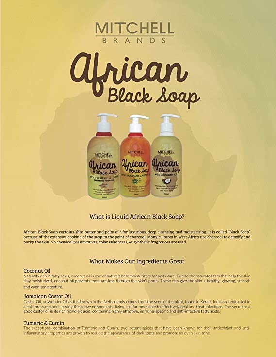 African Liquid Black Soap with Tumeric & Cumin 500ml