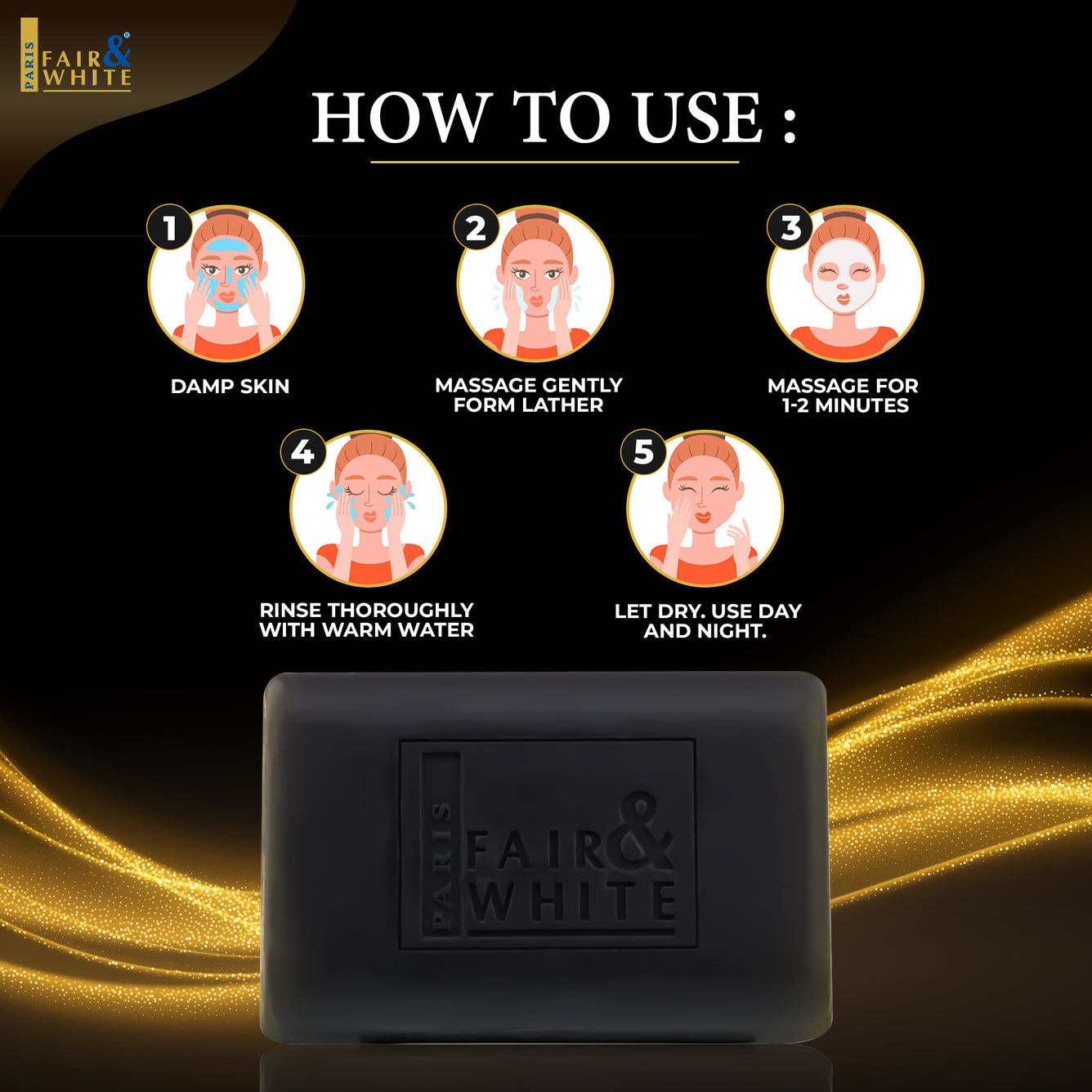 Savon Noir Anti-Bactérien Original Fair and White 200gr 