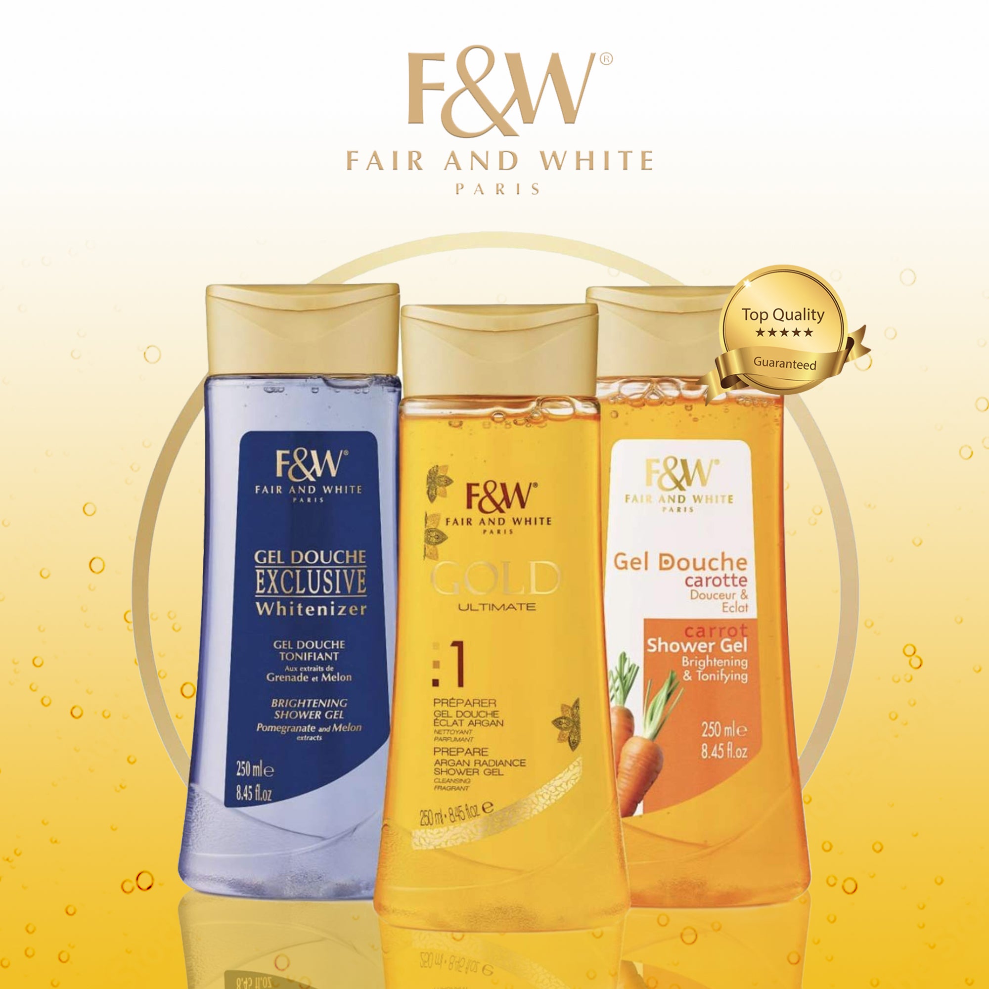 Fair And White Gold Shower Gel with Argan Oil 1000 ml