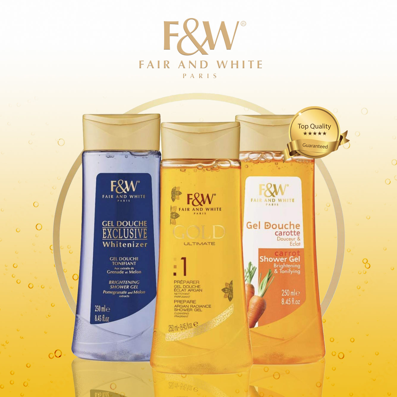Fair And White Gold Shower Gel with Argan Oil 1000 ml