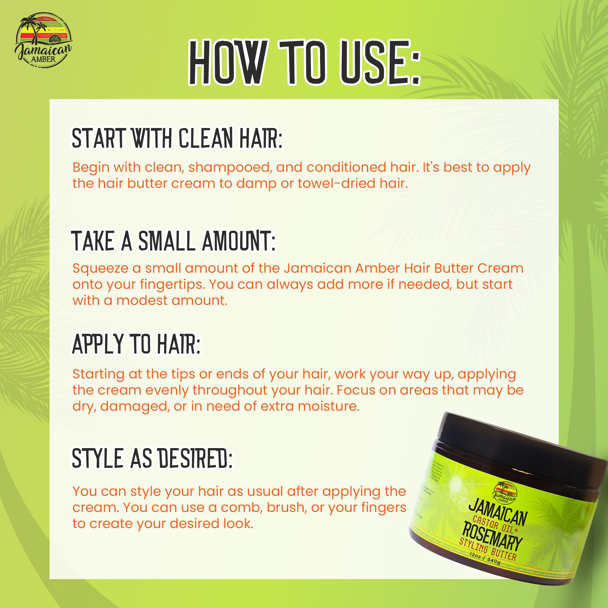 Jamaican Amber Hair Butter Cream 12oz