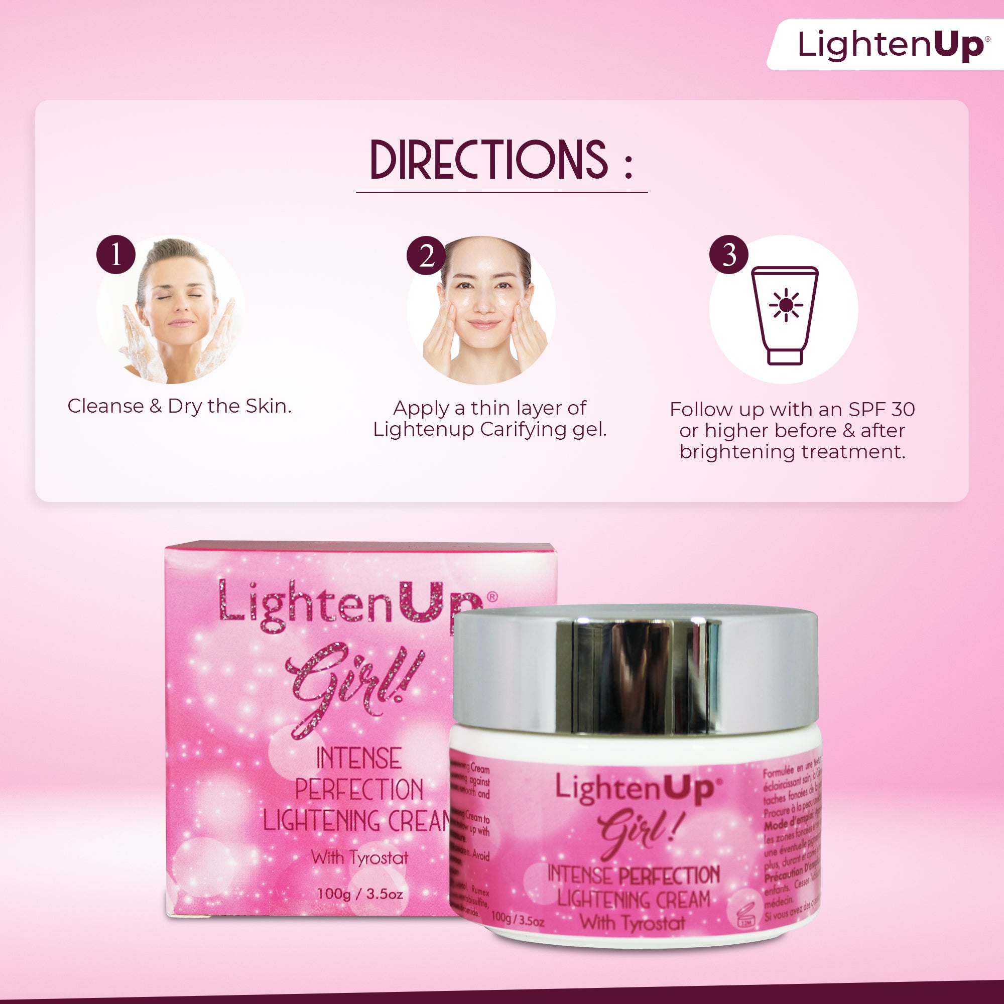 LightenUp Girl Crème Éclaircissante Active 100 ML