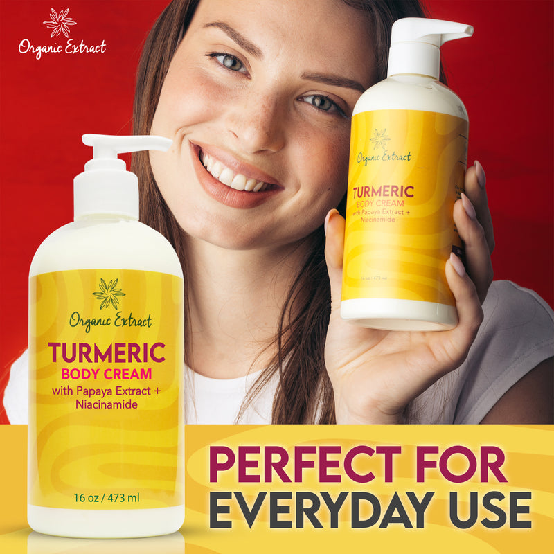 Lotion pour le corps au curcuma à l'extrait biologique 12oz 