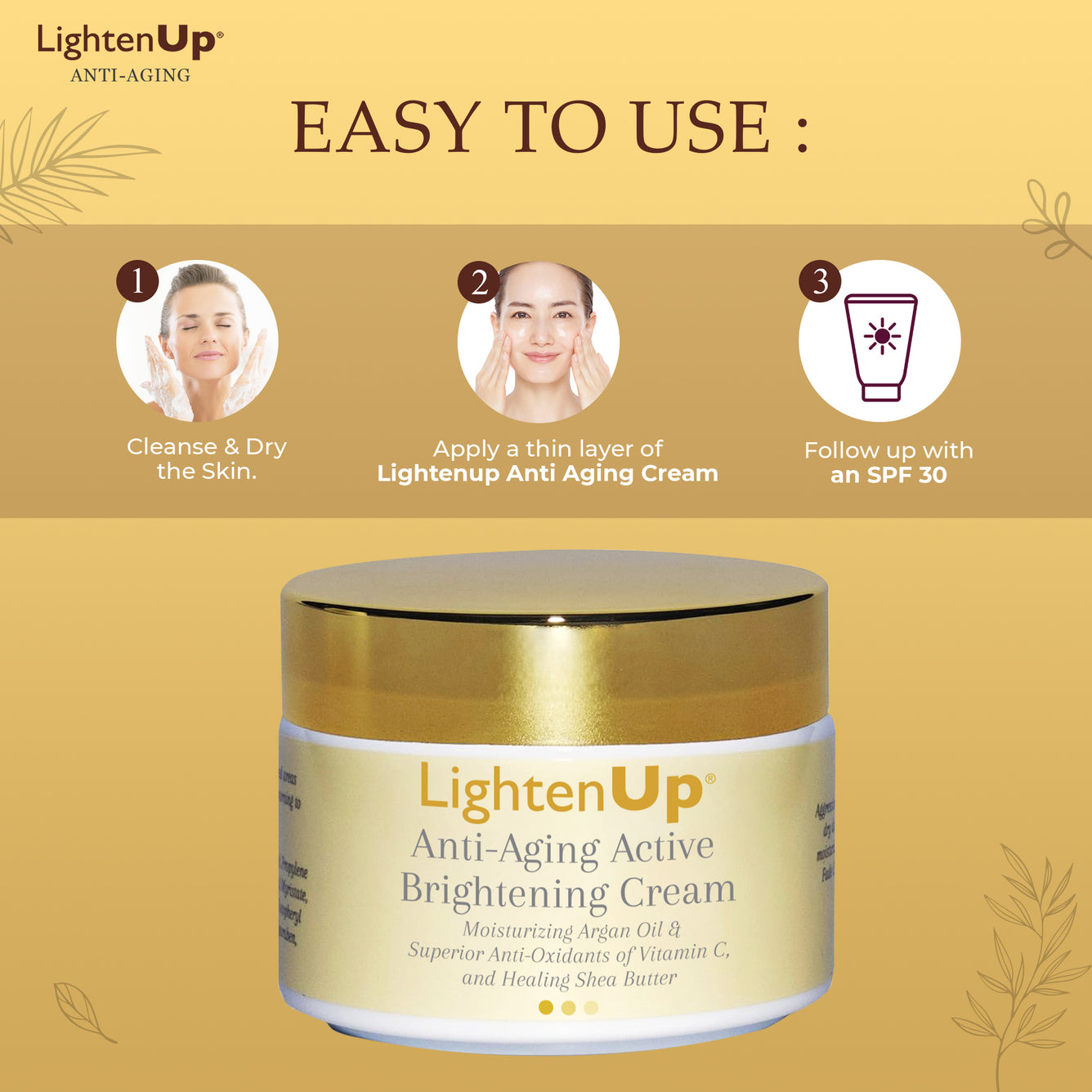 LightenUp GOLD Anti-Aging Lightening Cream Jar 100ml