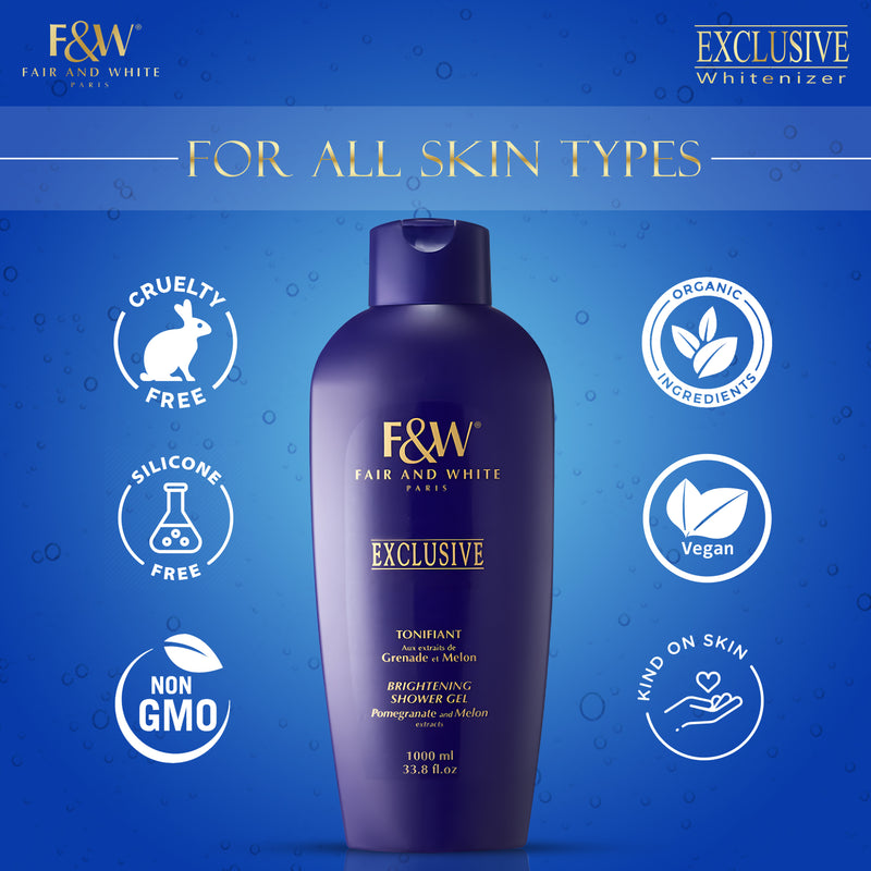 Fair and White Gel Douche Exclusif Extraits de Grenade et Melon 1000 ml