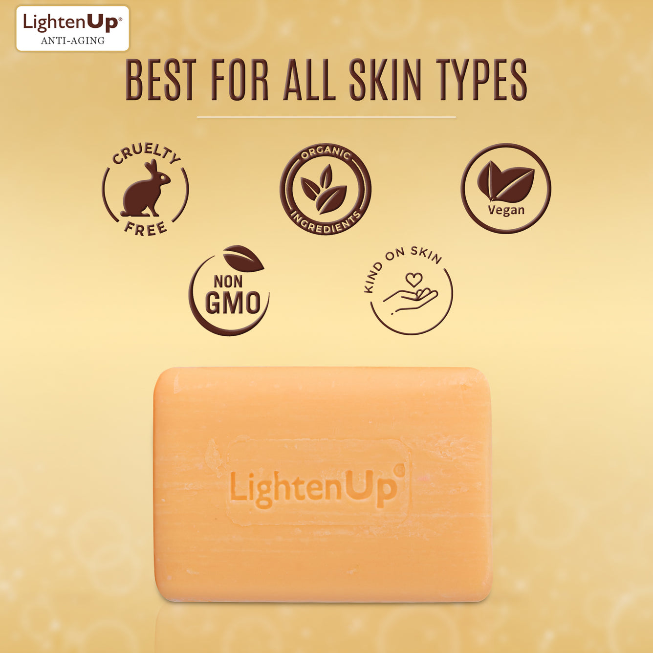LightenUp GOLD Cleansing Bar Soap 200gr (with Argan Oil)
