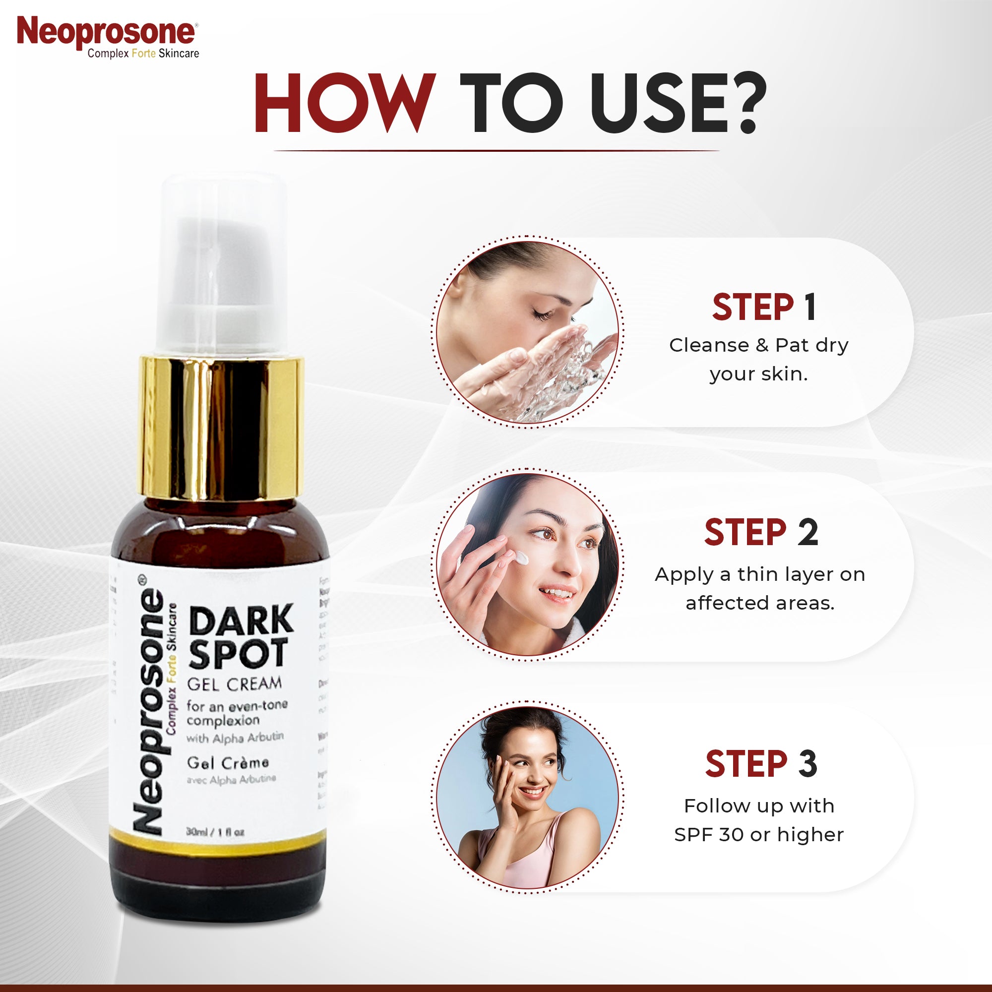 Gel-crème anti-taches US Neoprosone 30 ml