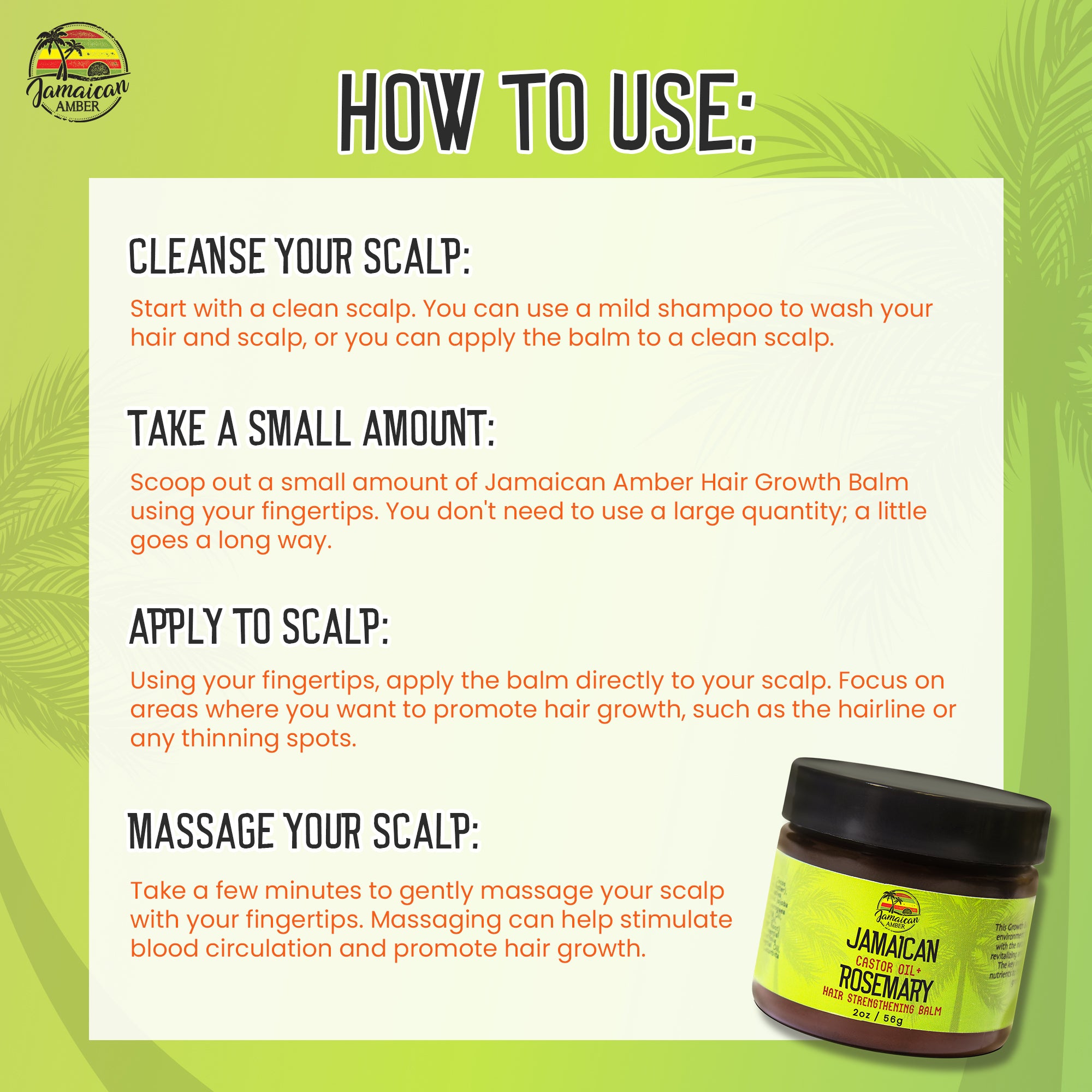 Baume de croissance des cheveux à l'ambre jamaïcain 2oz