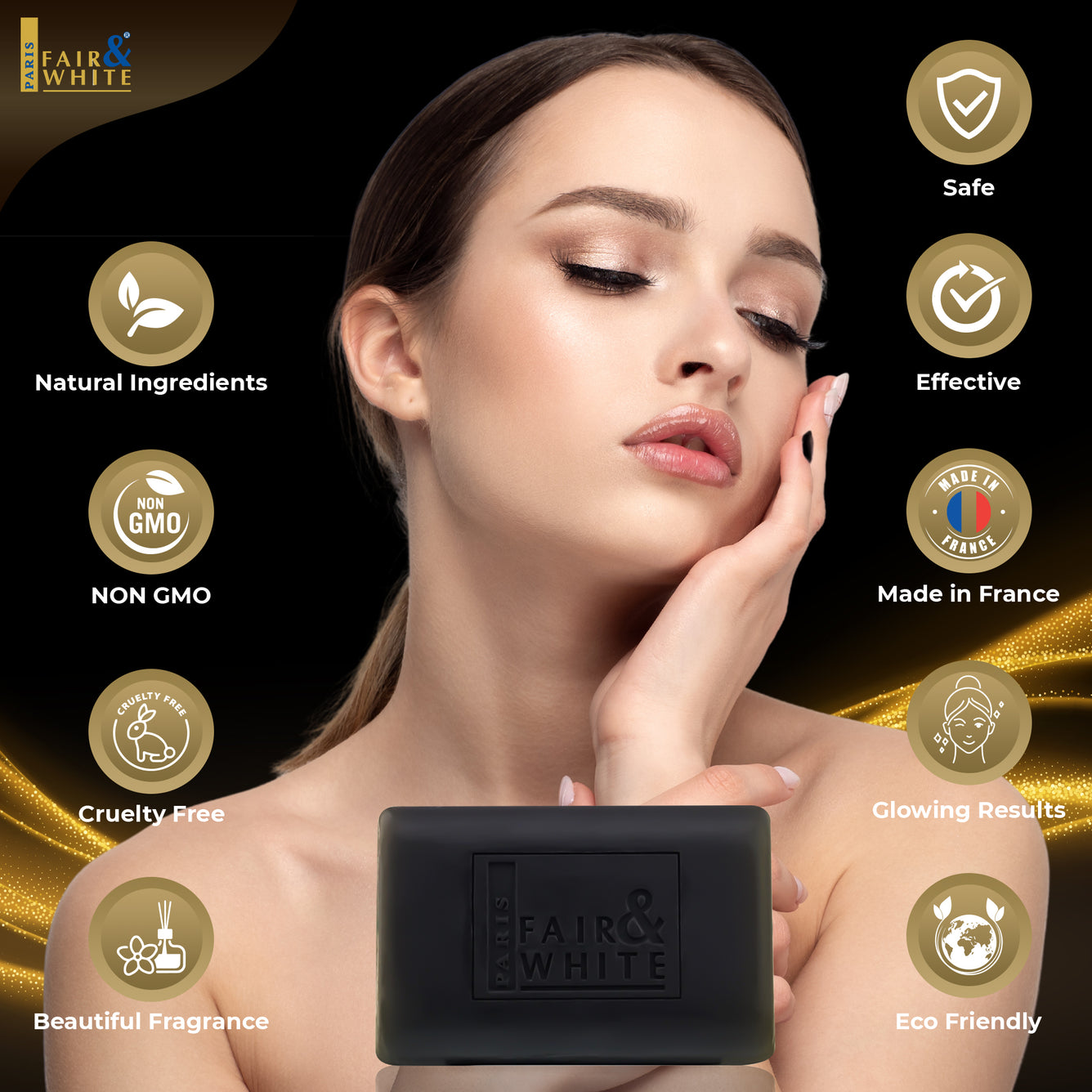 Savon Noir Anti-Bactérien Original Fair and White 200gr 