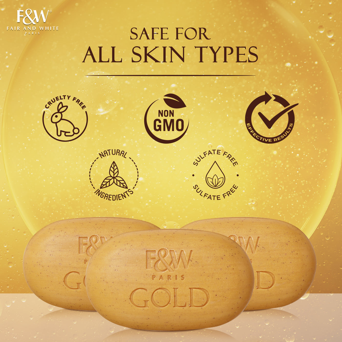 Gold :1 Argan Oil Exfoliating Bar Soap 200g