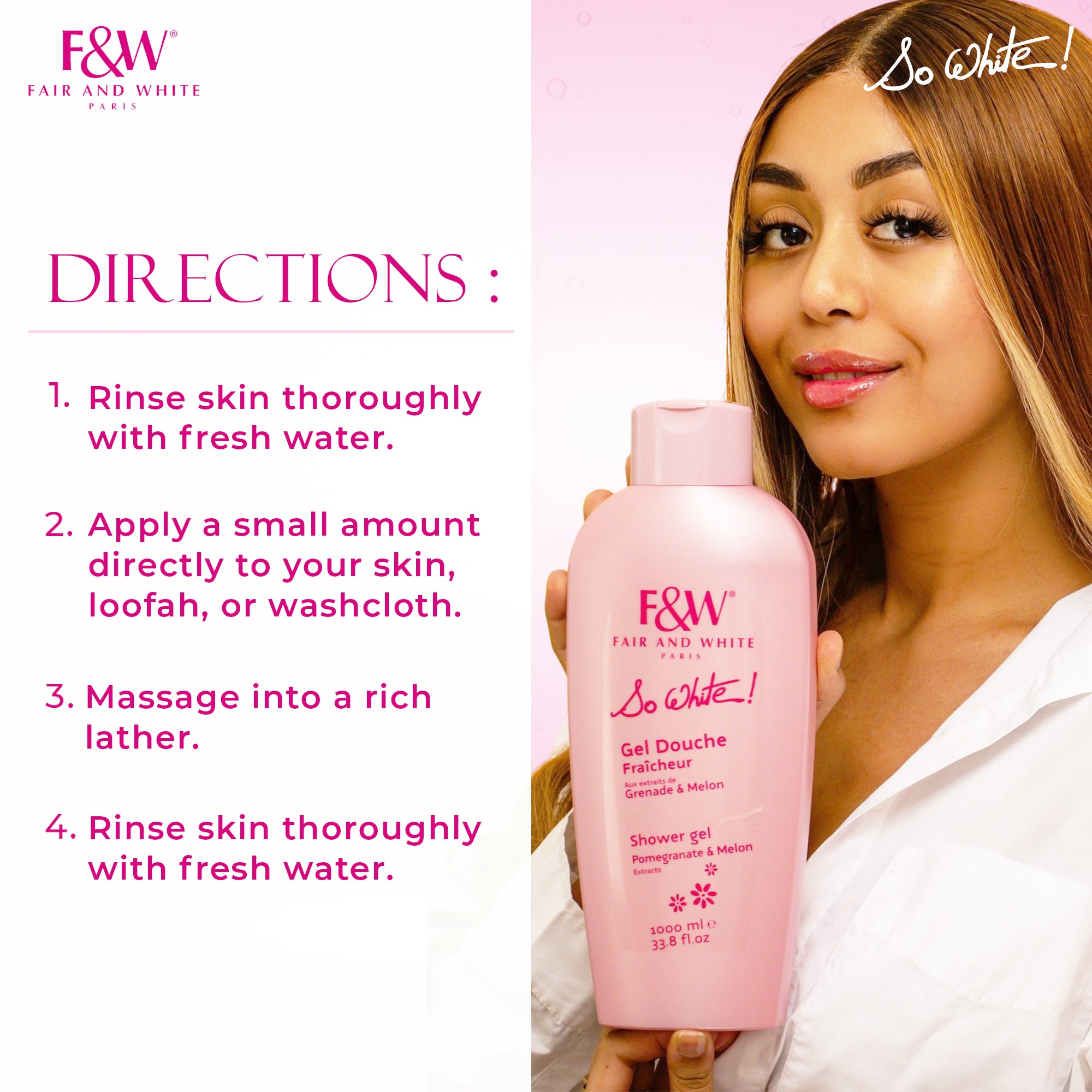 Fair and White So White! Shower Gel 1000ml