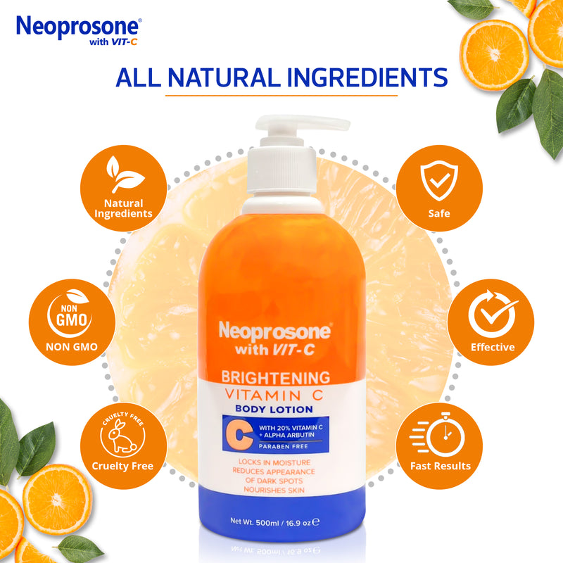 Neoprosone Brightening Moisturizer Body Lotion With Vitamin C 500ml / 16.9 fl oz