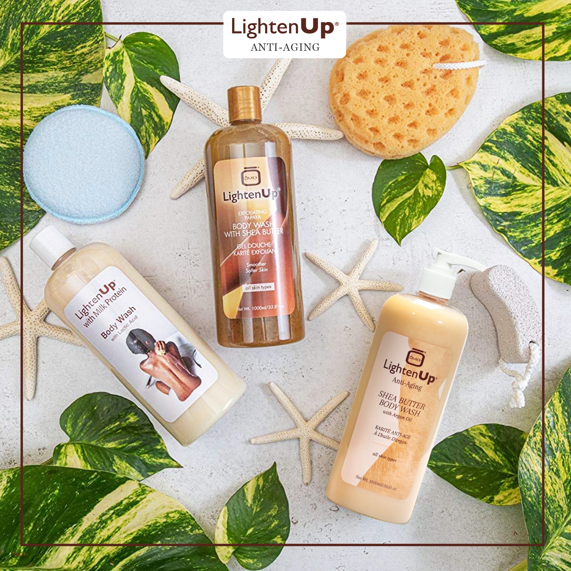 LightenUp Anti-Aging Shea Butter Body Wash With Argan Oil 1000ml / 33.8 fl oz