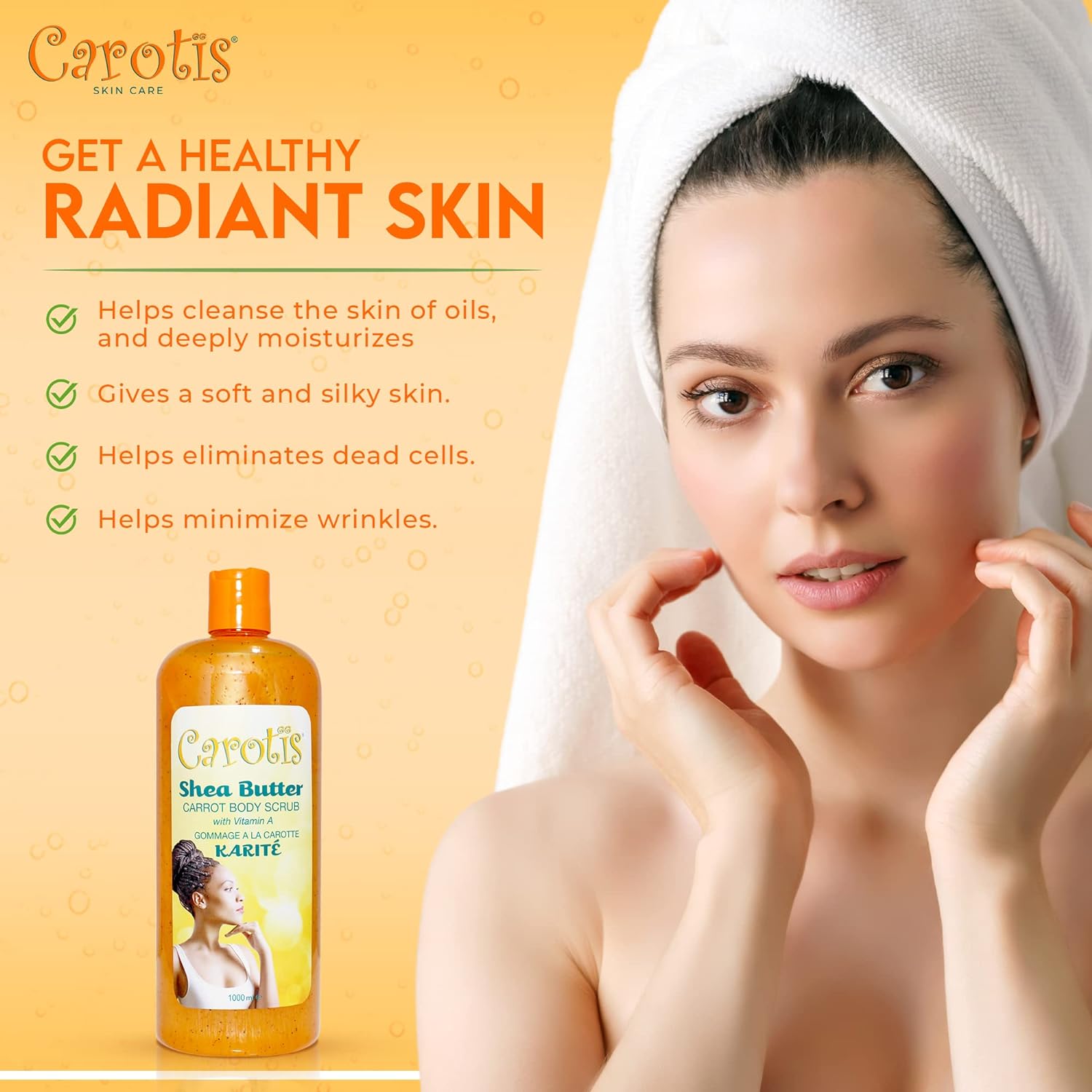 Carotis Gel douche au beurre de karité et à la carotte avec vitamine A 1000 ml 