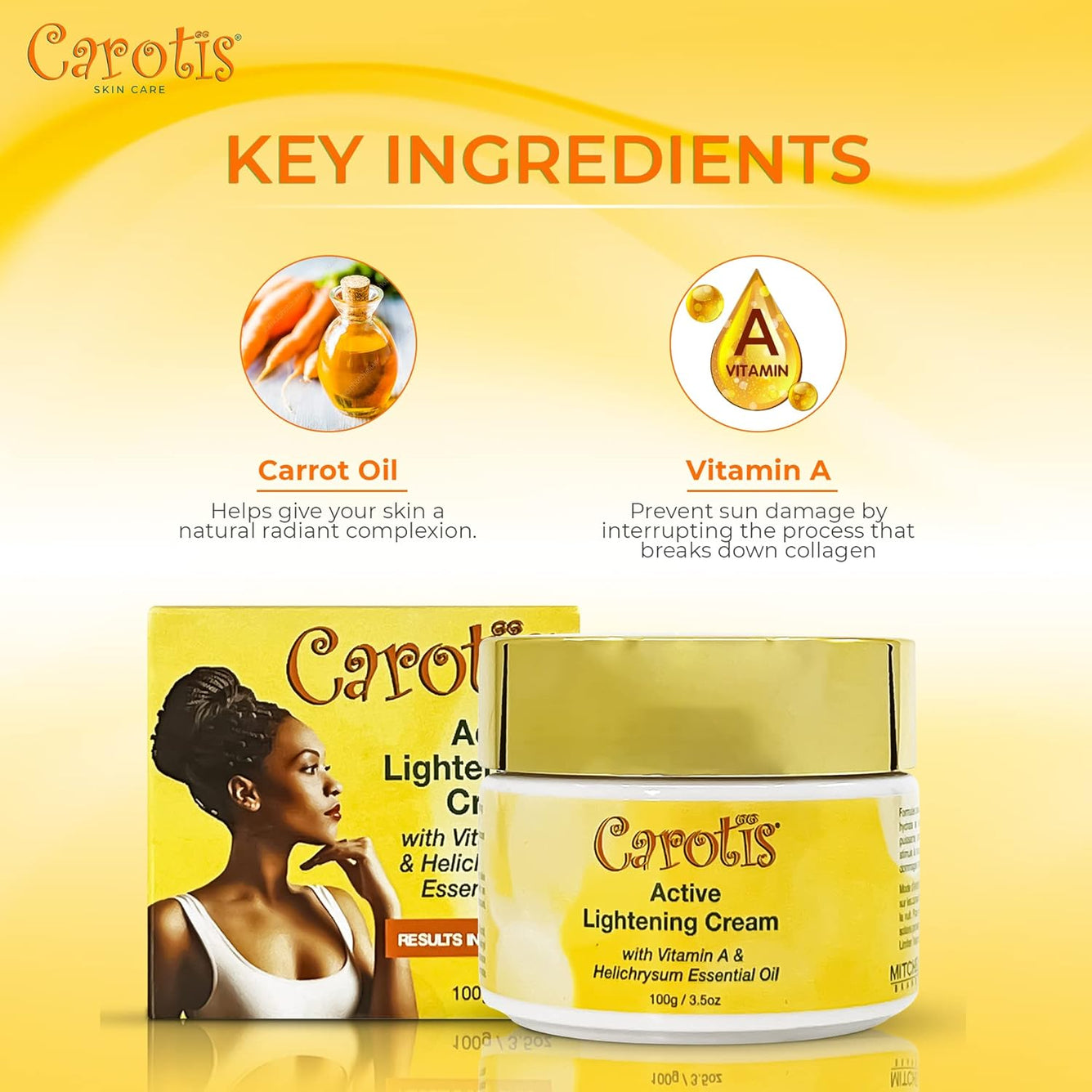 Carotis 7 JOURS Crème Éclaircissante Active à la Vit-A 100 ml 