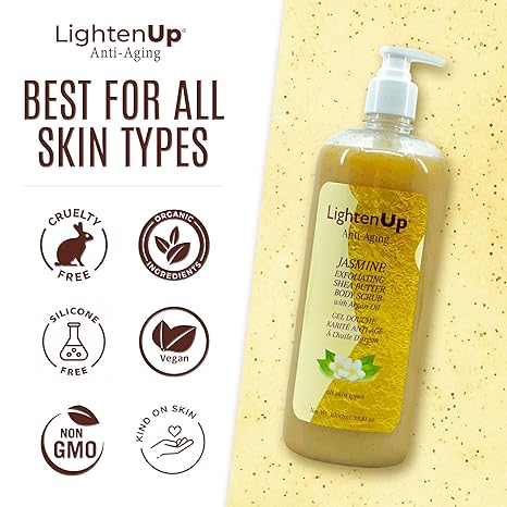 LightenUp Anti-Aging Jasmine Exfoliating Shea Butter Body Scrub 1000ml