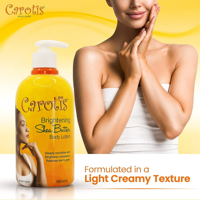 Carotis Lotion corporelle éclaircissante au beurre de karité (avec pompe) 500 ML 