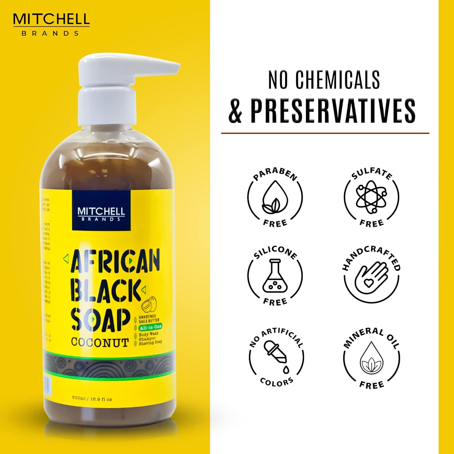 African Liquid Black Soap with Tumeric 500 ml (New)