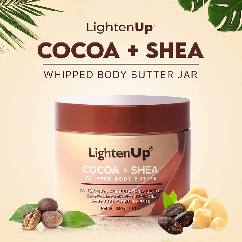 Pot de beurre de karité au cacao LightenUp 300 ml 