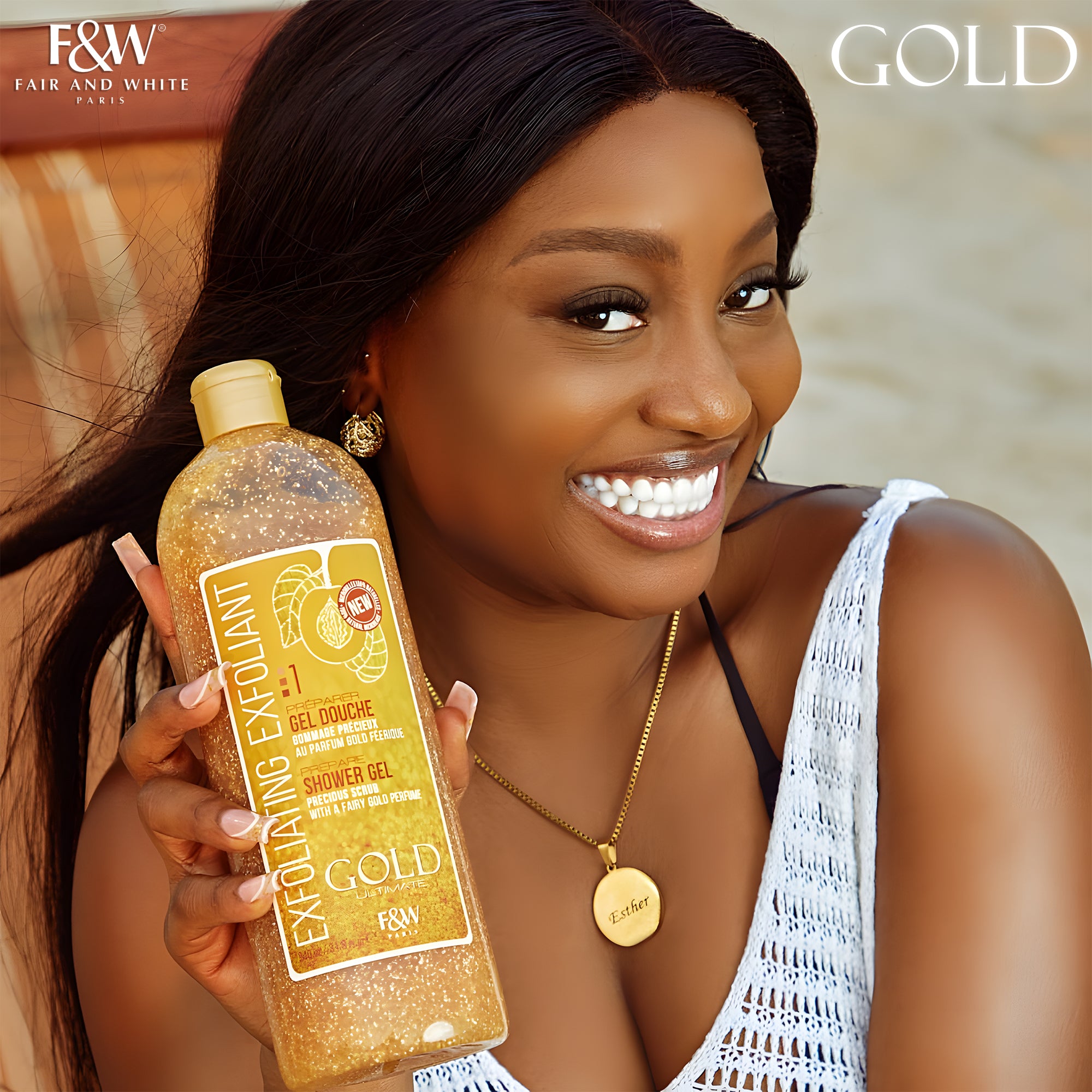 Fair And White Gold Exfoliating Shower Gel Precious Scrub- 940 ml