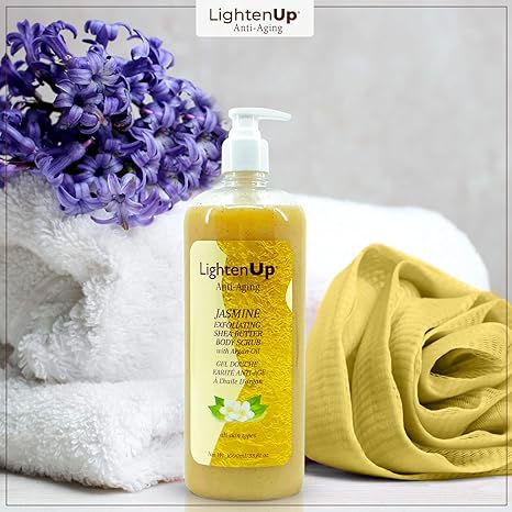 LightenUp Anti-Aging Jasmine Exfoliating Shea Butter Body Scrub 1000ml
