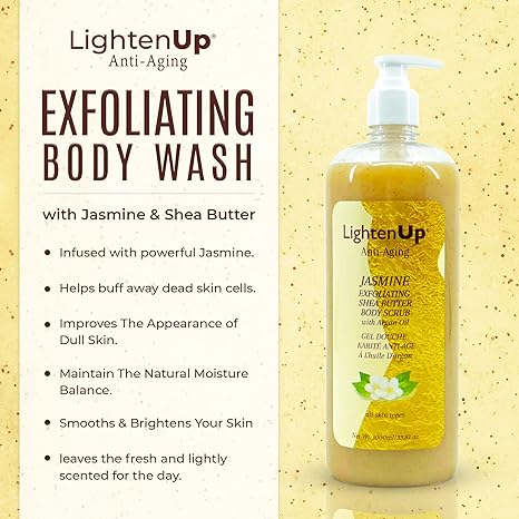 LightenUp Anti-Aging Jasmine Exfoliating Shea Butter Body Scrub 1000ml