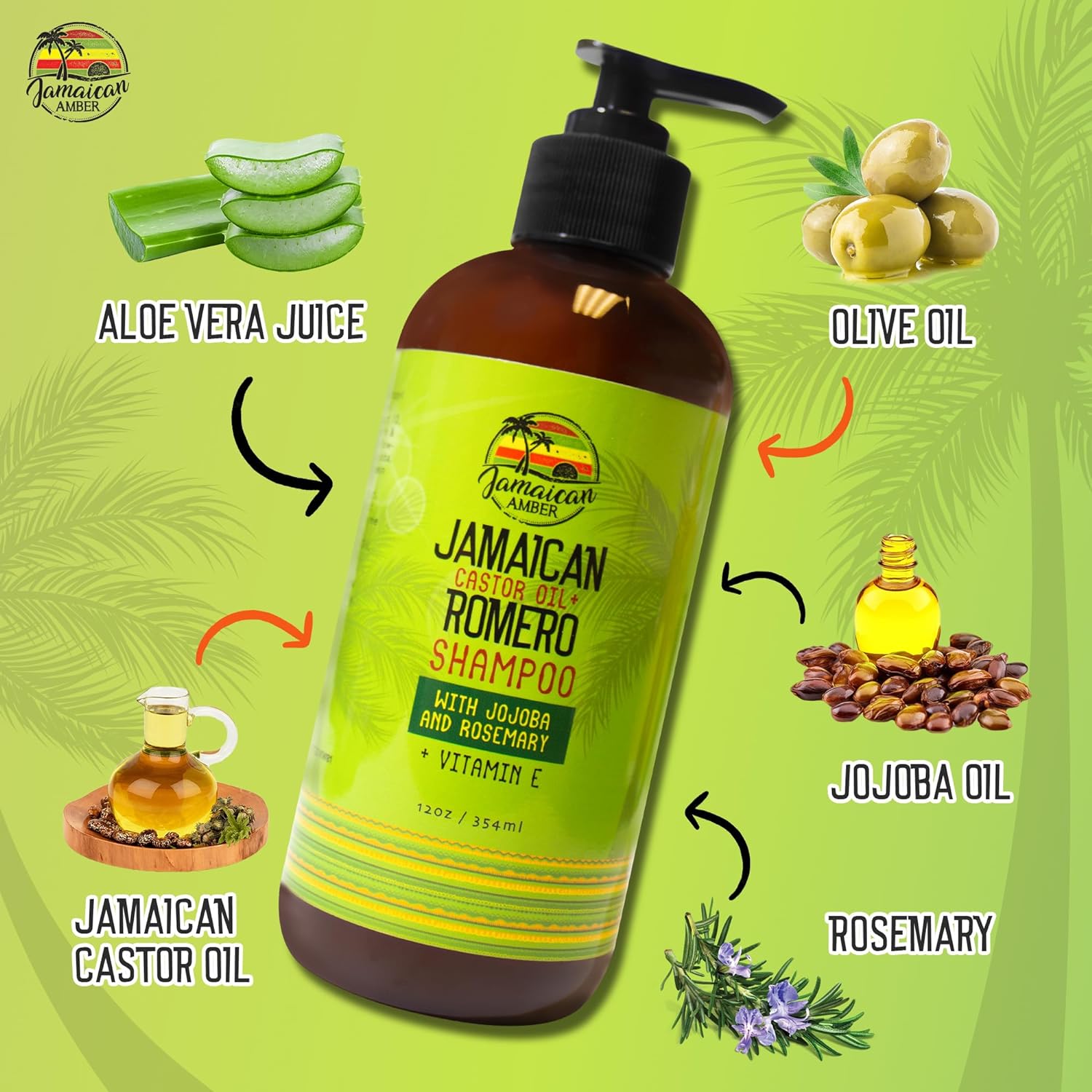 Shampoing jamaïcain Amber Romero 12oz