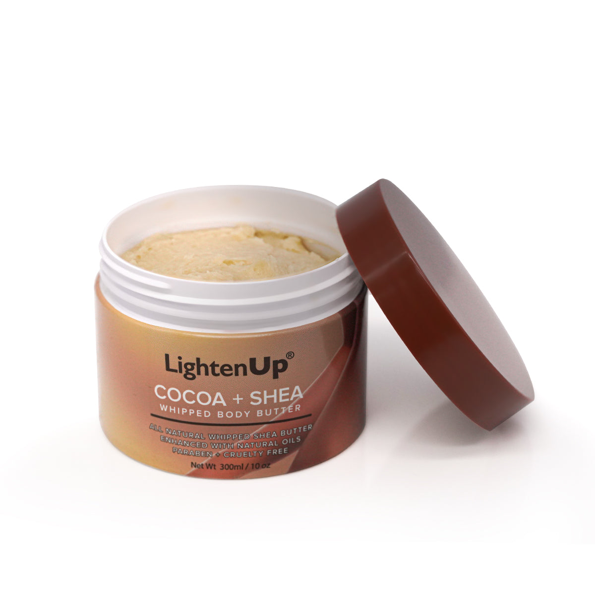 Pot de beurre de karité au cacao LightenUp 300 ml 