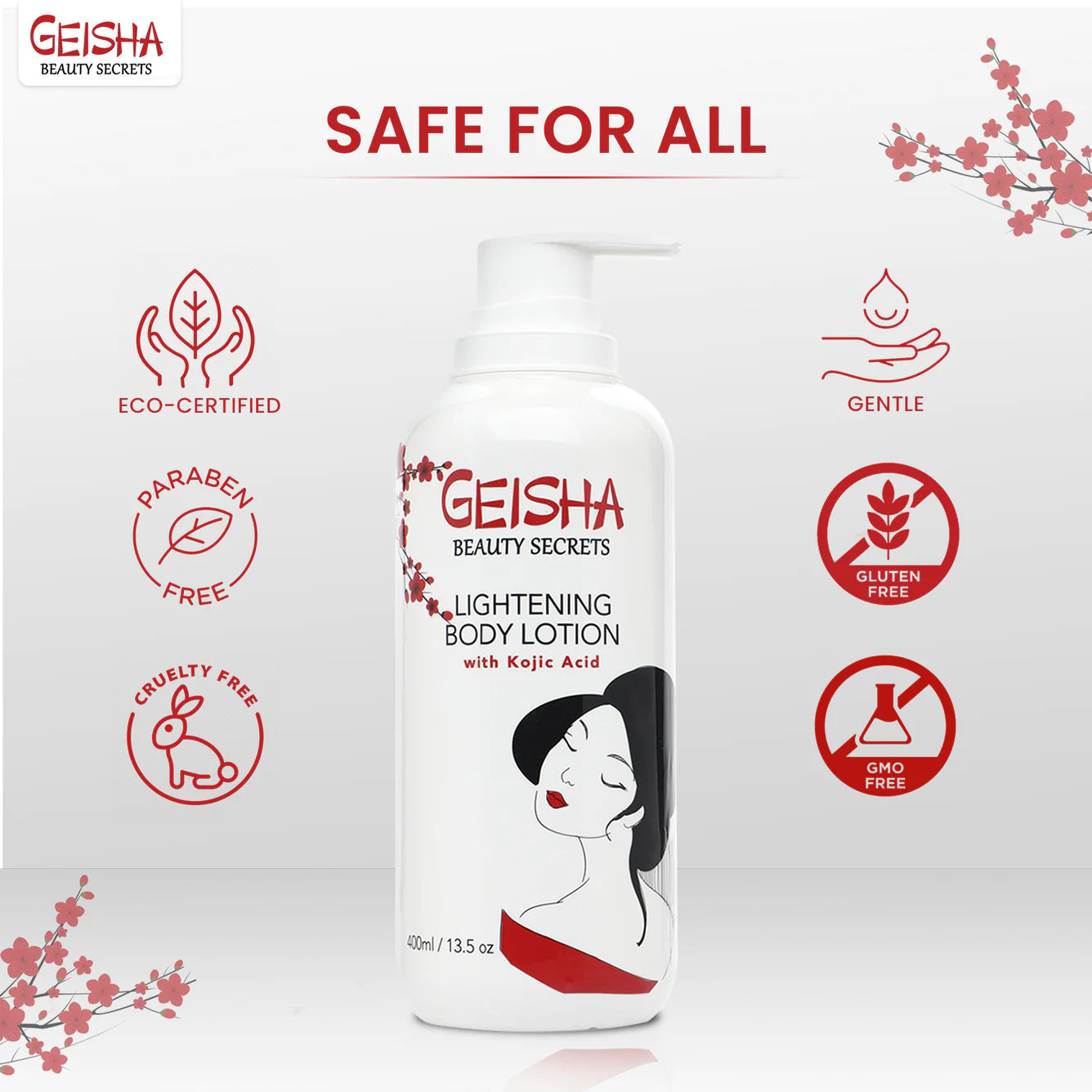 Geisha Beauty Secrets Lait Éclaircissant Pour Le Corps 400 ml