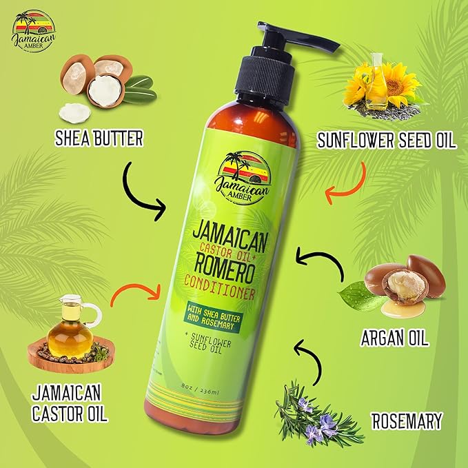 Après-shampooing jamaïcain sans congé d'ambre 8oz