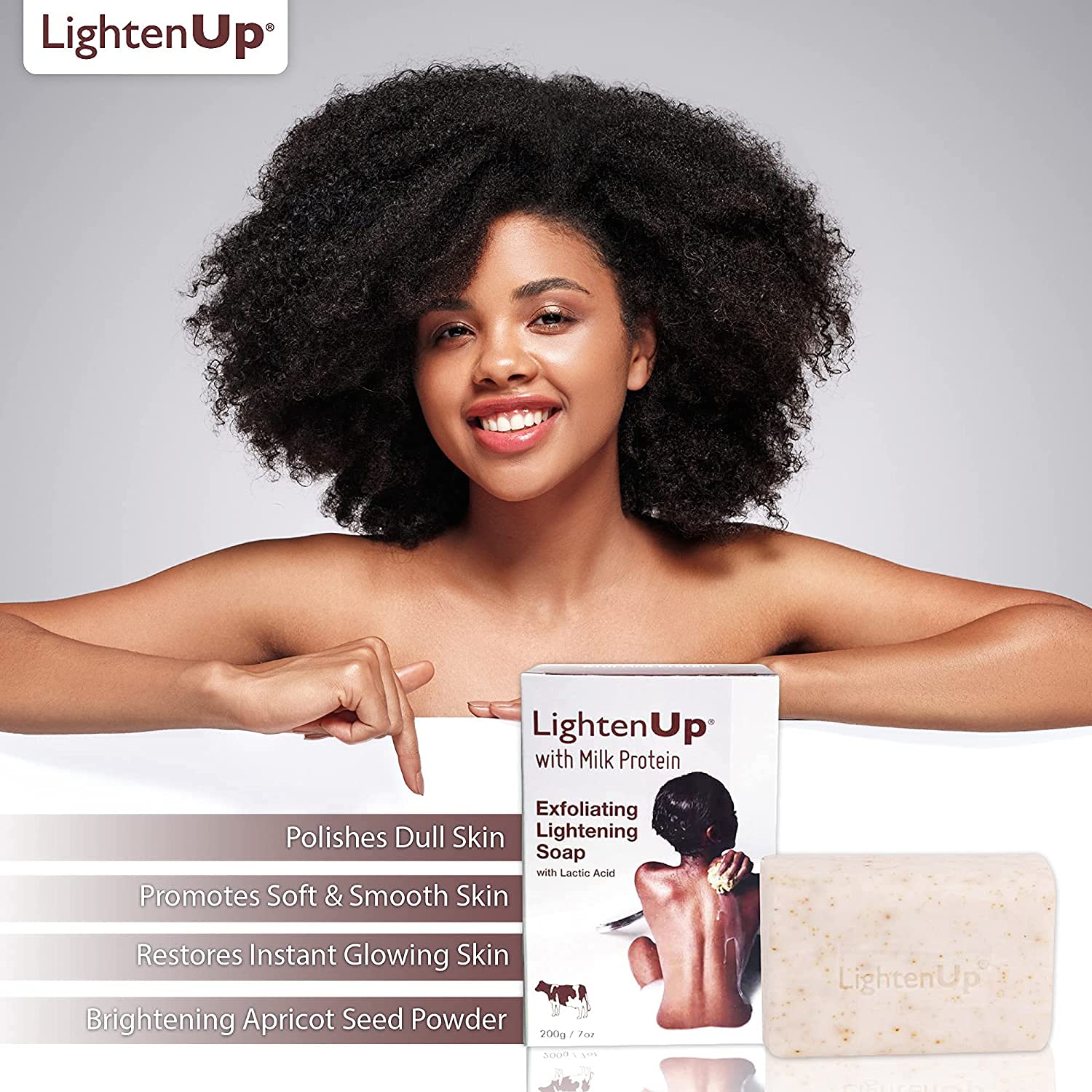 Savon Exfoliant aux Protéines de Lait LightenUp 200gr 