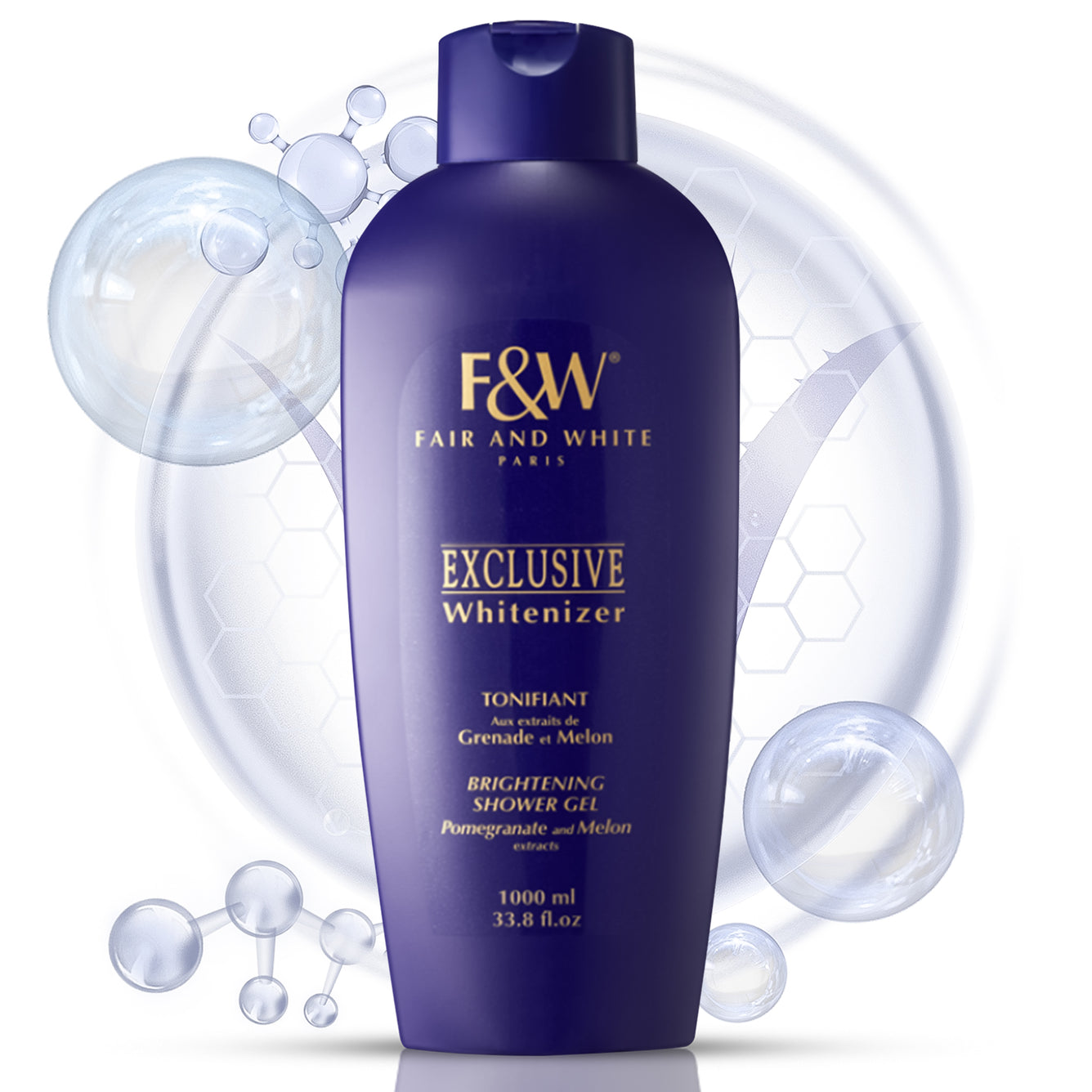 Fair and White Gel Douche Exclusif Extraits de Grenade et Melon 1000 ml