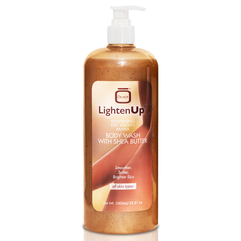 LightenUp PLUS Gel douche exfoliant éclaircissant à la papaye et au beurre de karité 1000 ml 