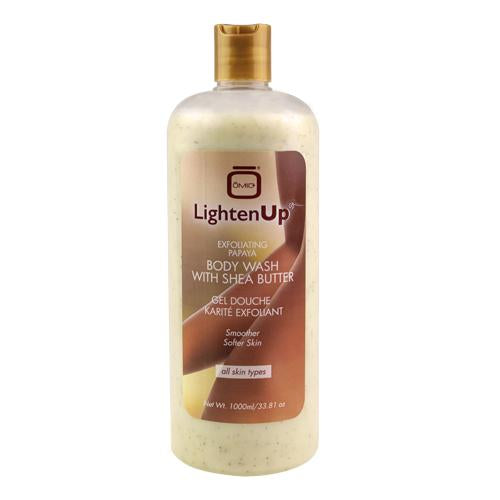 LightenUp PLUS Gel douche exfoliant à la papaye et au beurre de karité 1000 ml 
