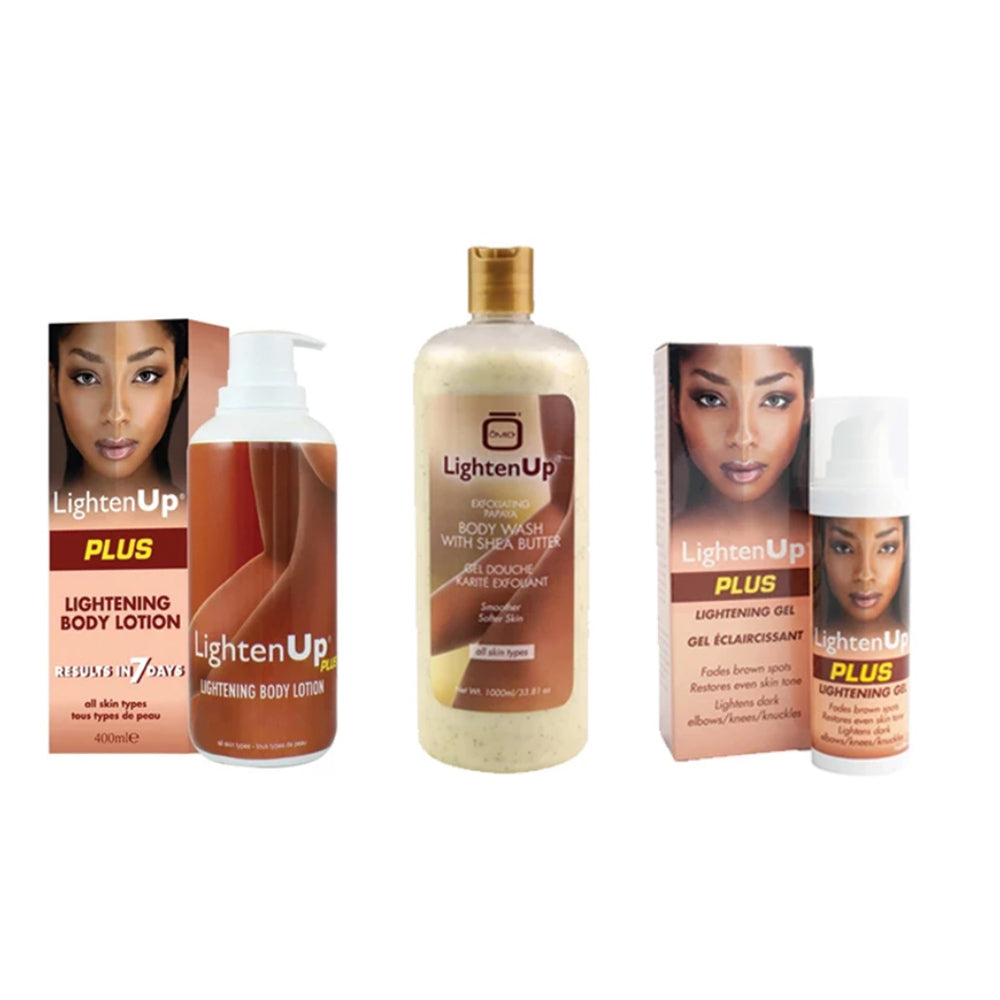 Lighten Up Full Body Kit LightenUp - Mitchell Brands - Skin Lightening, Skin Brightening, Fade Dark Spots, Shea Butter, Hair Growth Products