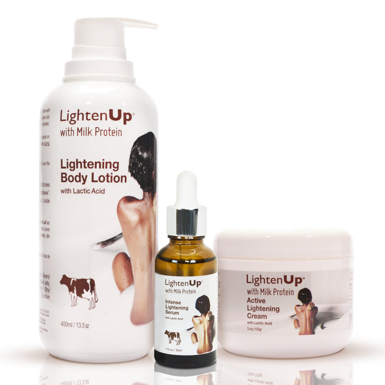 OMIC Lighten Up Milk Protein Bundle Mitchell Brands - Mitchell Brands - Skin Lightening, Skin Brightening, Fade Dark Spots, Shea Butter, Hair Growth Products